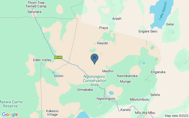 Kaart met locatie Ngorongoro Conservation Area